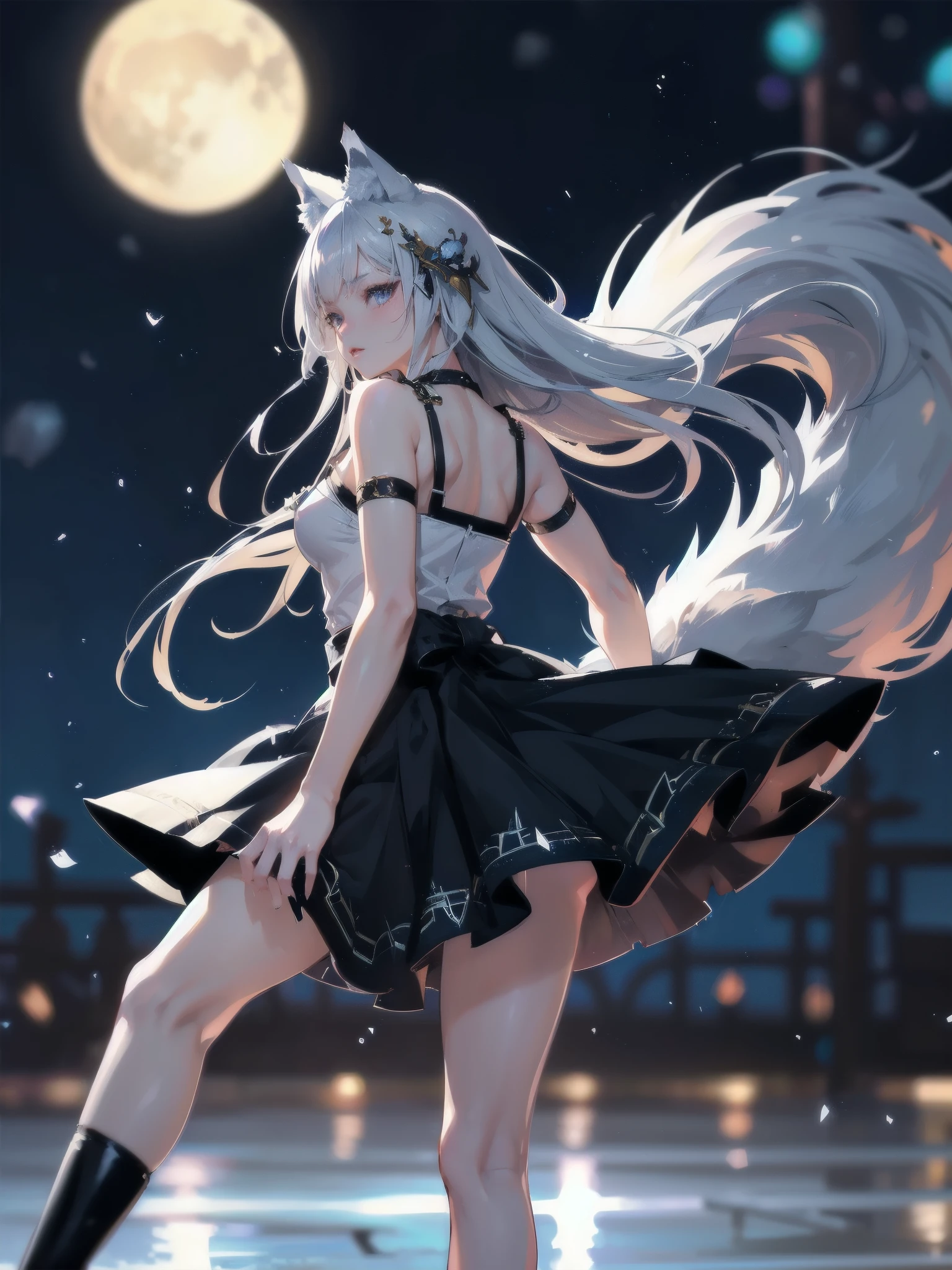 masterpiece, (textured skin), best quality, gorgeous beautiful, (a beautiful girl,wolf ears),detailed clothes,large breasts,narrow waist,, (beautiful face), cinematic lighting, (fantasy anime art ),