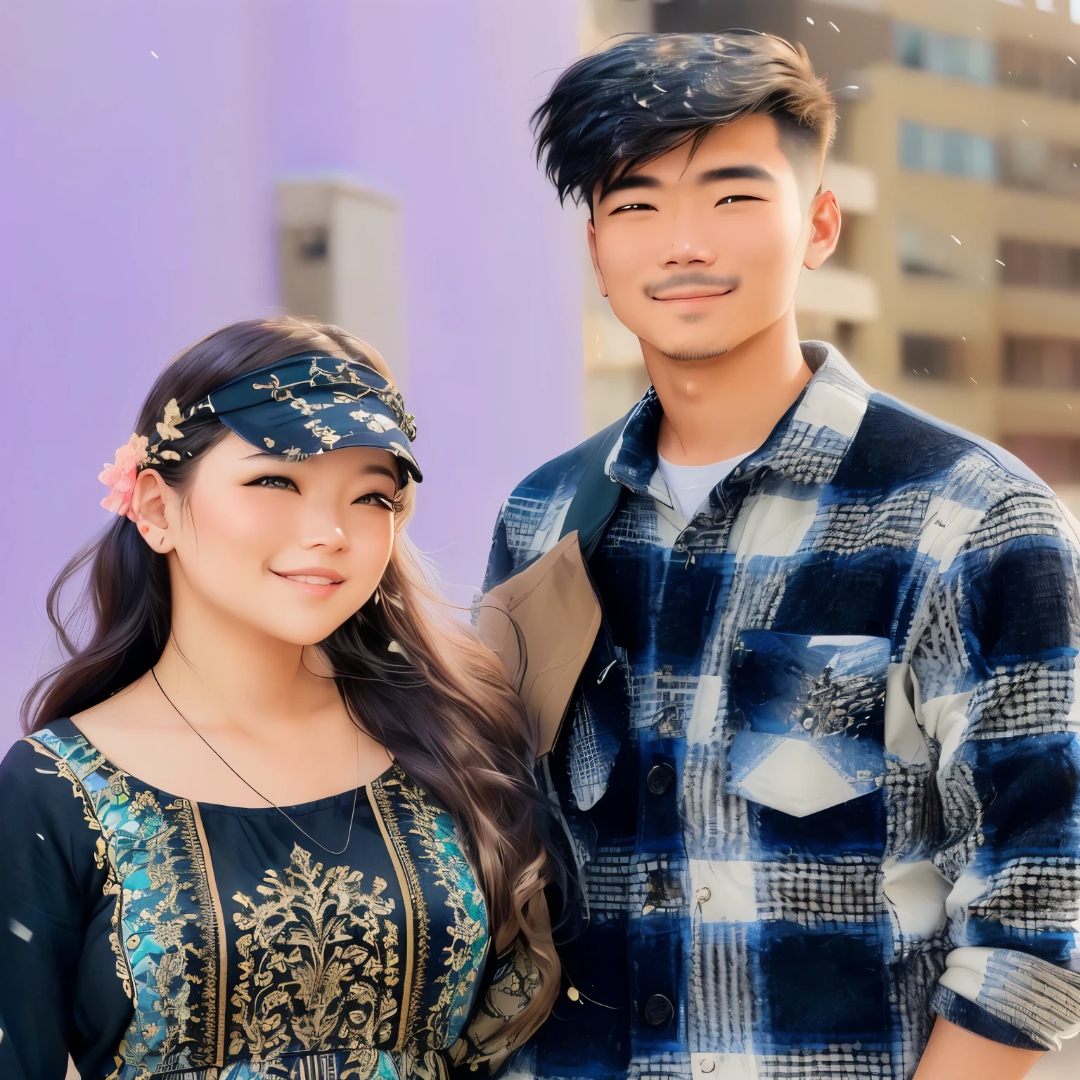 there is a man and woman standing together in front of a building, lovely couple, shot on nikon z9, photo taken with nikon d 7 5 0, photo taken with nikon d750, photo taken with canon 5d, very very low quality picture, couple pose, portrait mode photo, captured on canon eos r 6, casual photography, candid picture