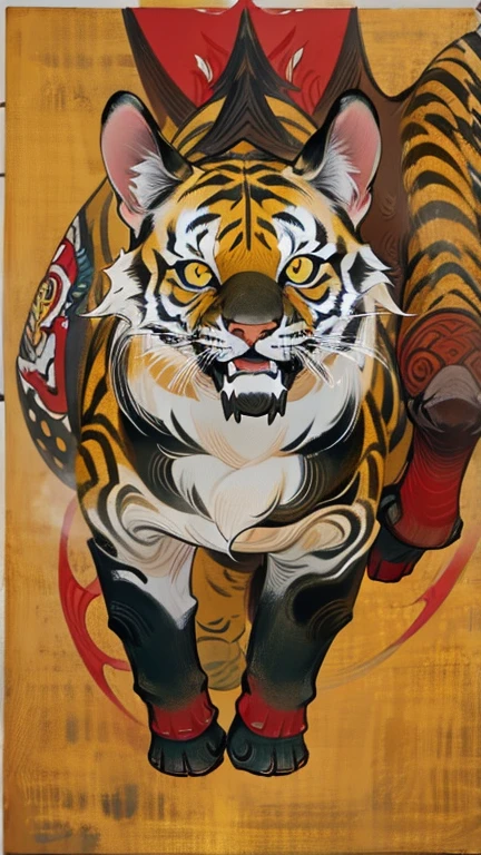 (masterpiece: 1.2, Highest quality),golden screen、White Dog、Colorful Accessories