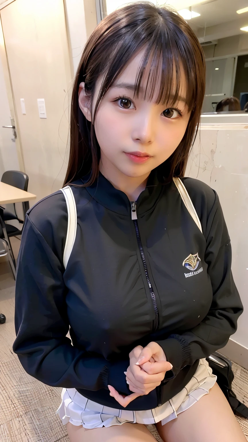 Highest quality, masterpiece, 1 girl, ~18-year-old, Beautiful Face, Realistic, High resolution,School, Student Uniform,sexy