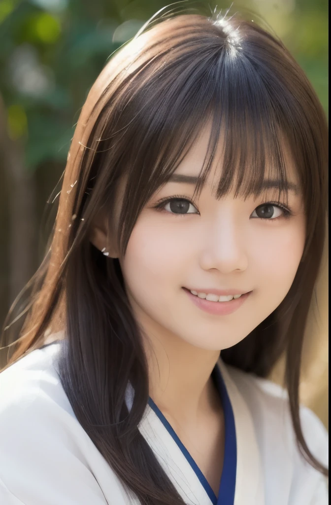 best quality, face focus, soft light, ultra high res, (photorealistic:1.4), RAW photo,(Shinozaki Ai), white skin, kawaii,
1 Japanese girl, solo, cute, (smile), (pupil, lights in the eyes), detailed beautiful face, Medium-sized breasts,(high resolution detail of human skin texture),(long hair),(portrait), upper body, white traditional kimono,