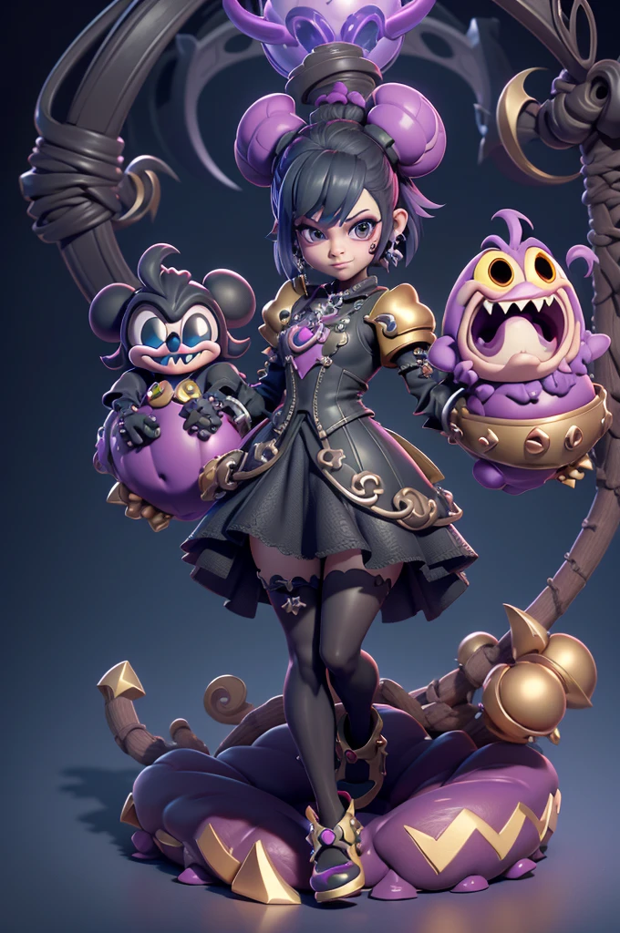 monstros estilos kingdom hearts, baseados em animais,3d style, shadown monster, demons, darkness monster, rayman legends, mickey mouse character style, girl and body, kingdom hearts, malhas leves e quentinhas, cores frias e alegres