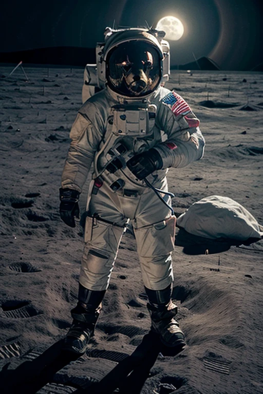 A dog on the moon