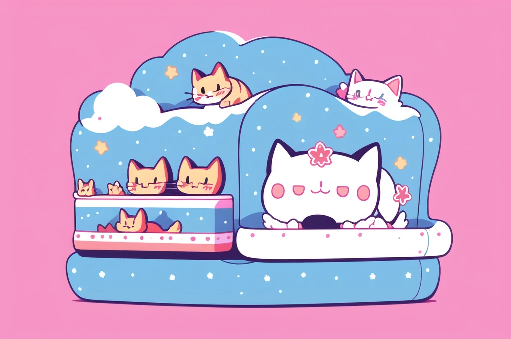 logo, cat, flat, vector, graphic, icon of cat masterpiece, best quality, illustration, 1boy, teenager, shopping