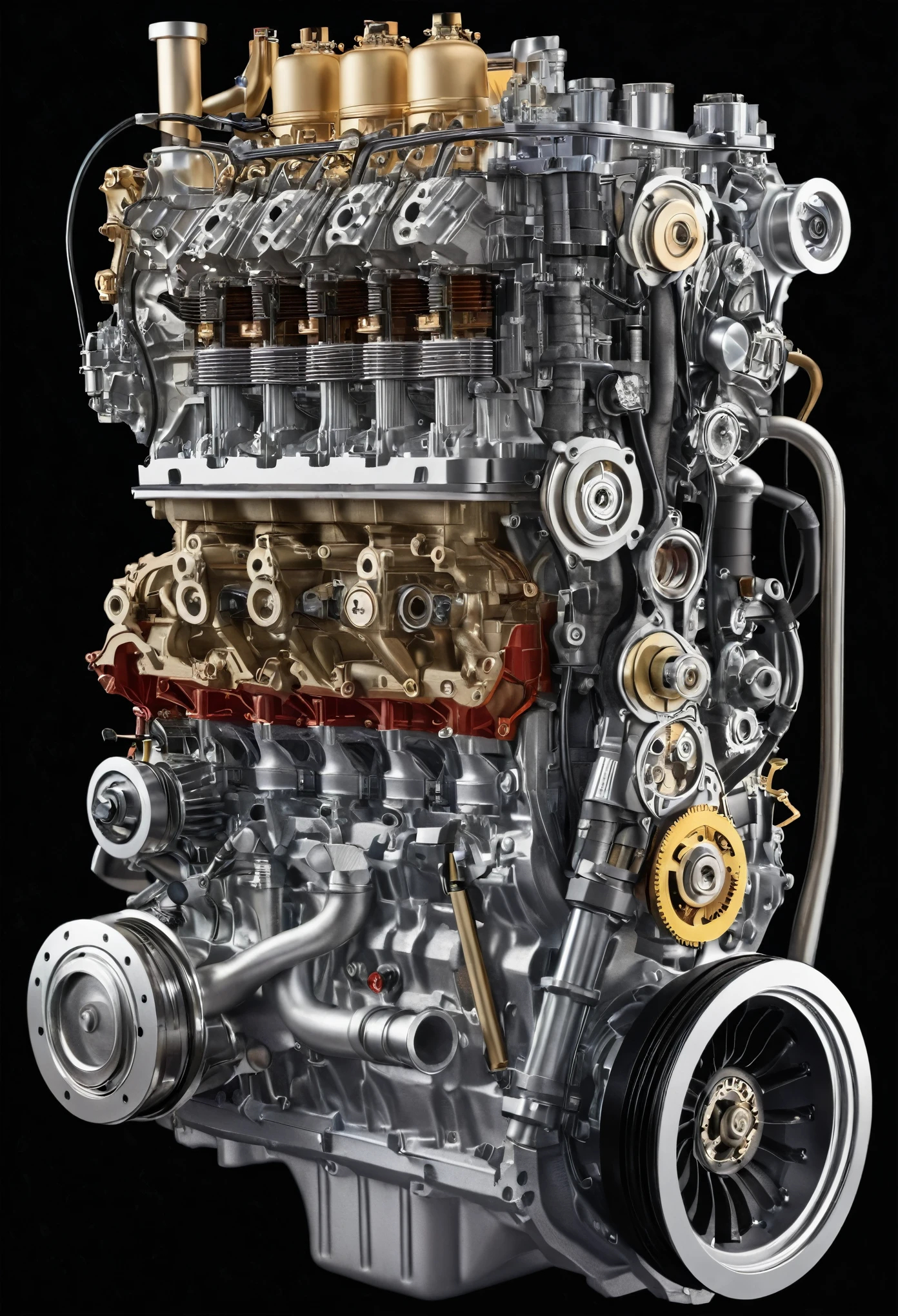 Sectional view of an internal combustion engine.