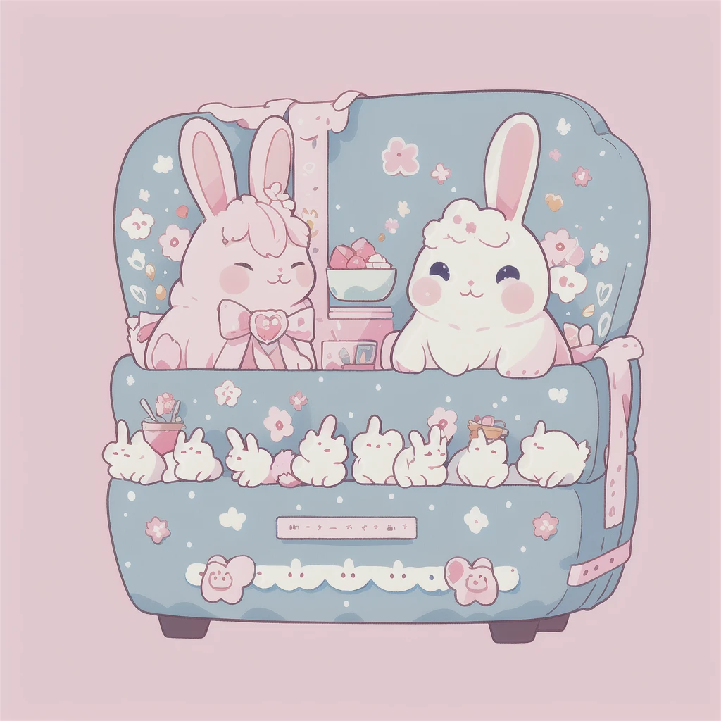 rabbit,Highest quality、Masterpiece、Official Art、Dynamic composition、Super detailed、An illustration、cute、cute、fluffy、