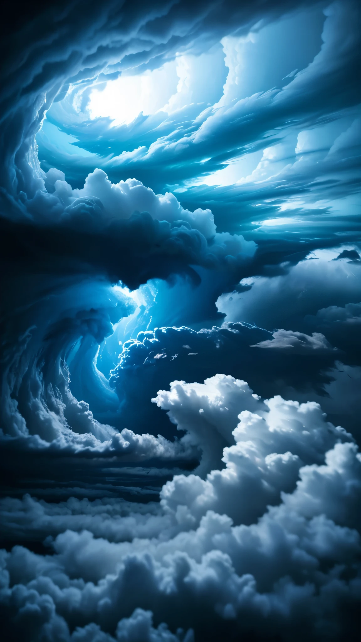 a whirlwind, dynamic swirling vortex, stormy clouds, tornado, high speed motion, dramatic lighting, cinematic atmosphere, moody blue and gray tones, powerful wind effects, photorealistic, 8k, best quality, cinematic, concept art