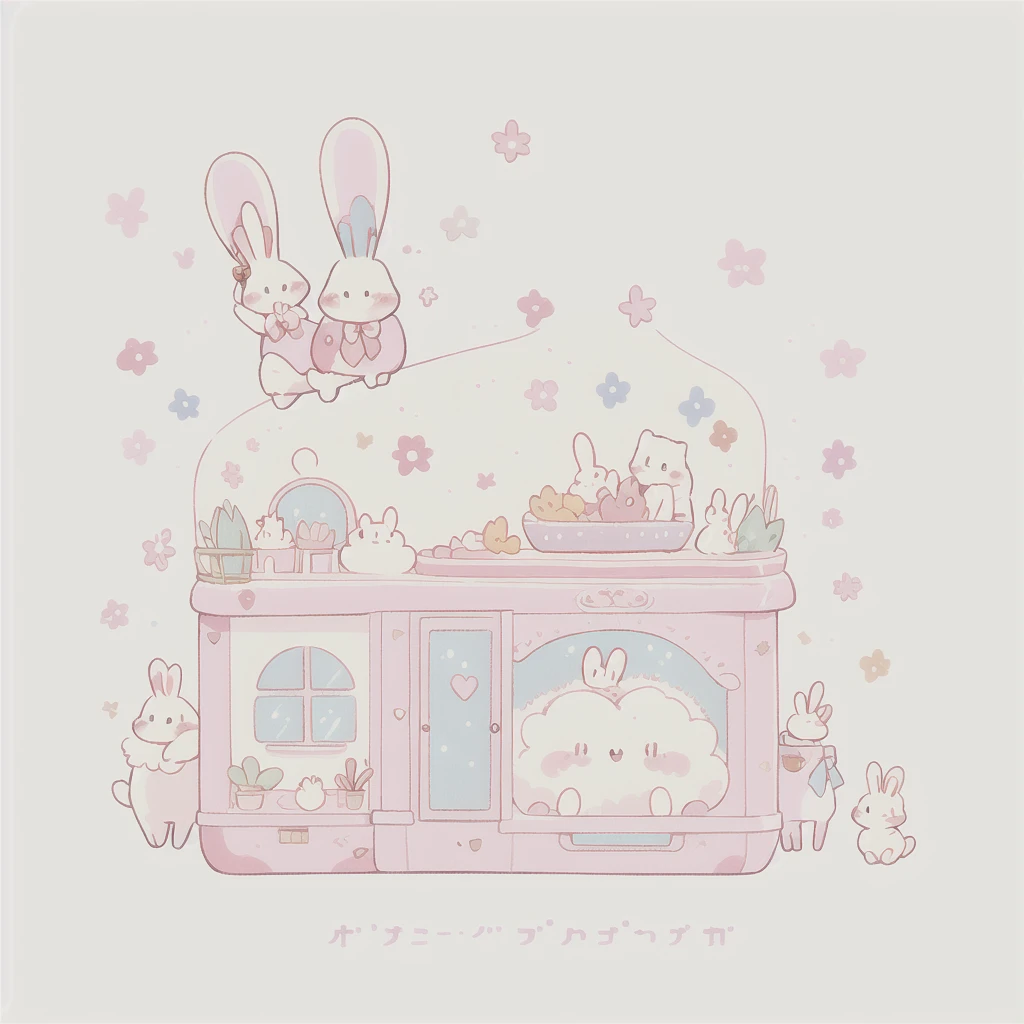 rabbit,Highest quality、Masterpiece、Official Art、Dynamic composition、Super detailed、An illustration、cute、cute、fluffy、