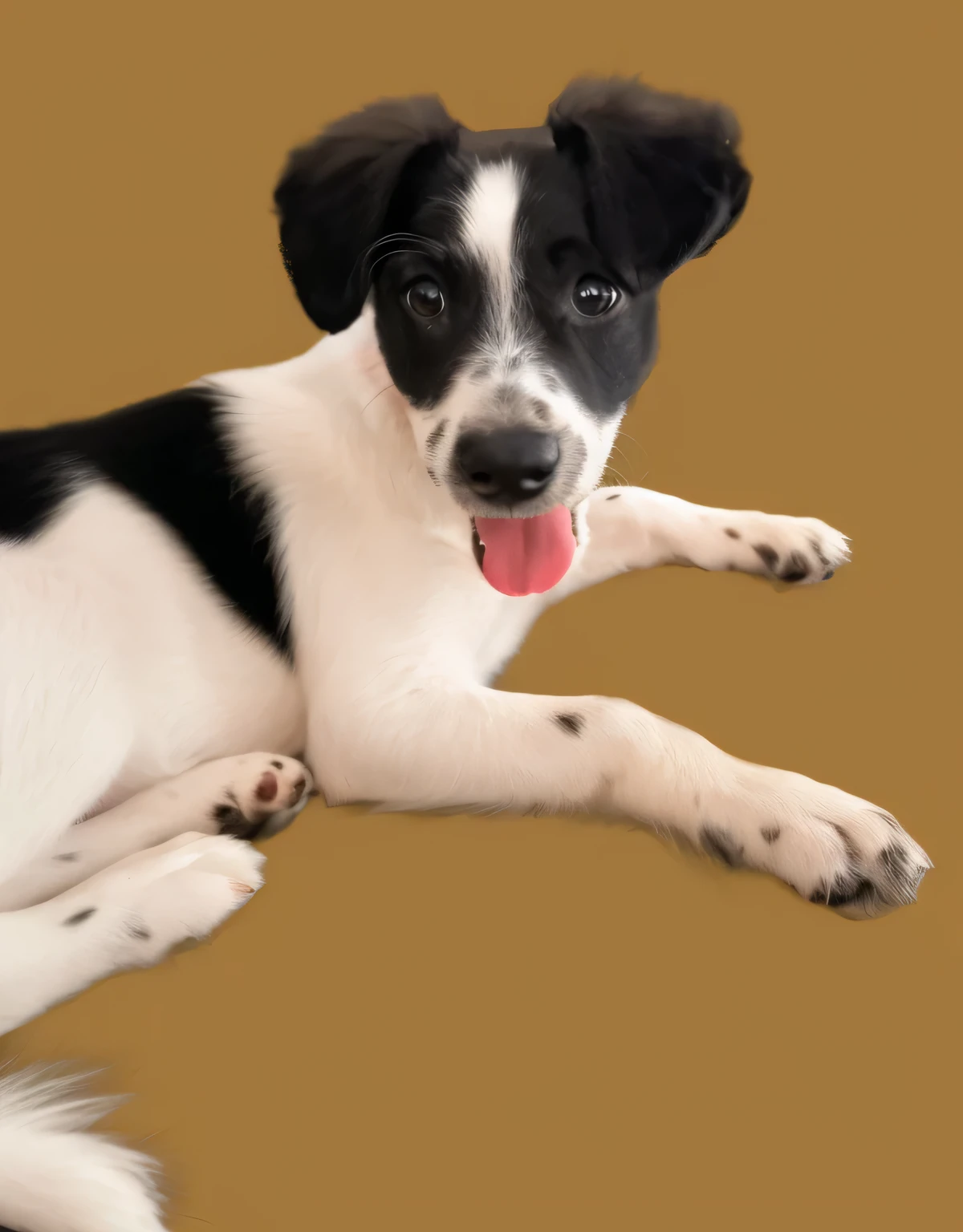 a very cute dog, she is very happy, her look is very happy and bright, she is smiling, the image is very detailed