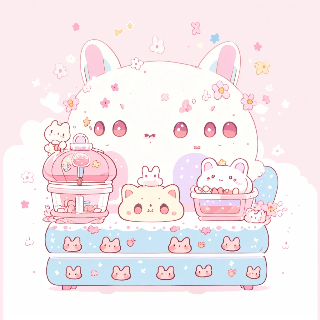 rabbit,Highest quality、Masterpiece、Official Art、Dynamic composition、Super detailed、An illustration、cute、cute、fluffy、Sanrio、Marumaru、mascot、Sanrio、Poster、