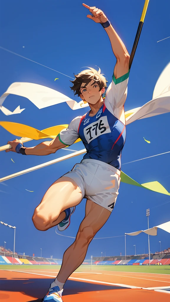 He competes in the javelin throw in the Olympic athletics event.。