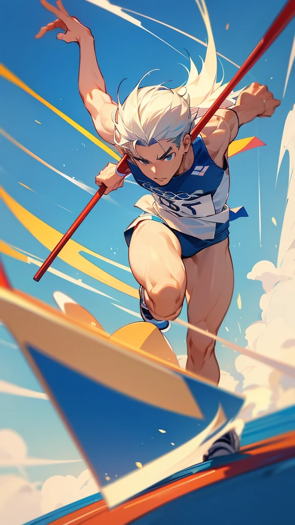 He competes in the javelin throw in the Olympic athletics event.。