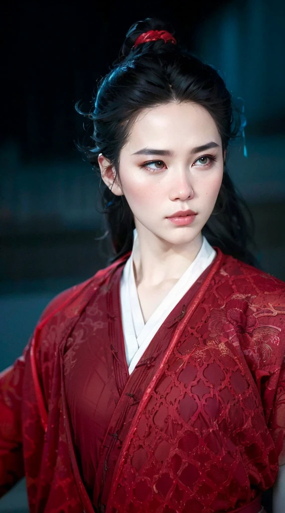 wuxia, Chinese clothes, hourglass figure, large breasts, big hips, masterpiece, best quality, ultra detailed, realistic