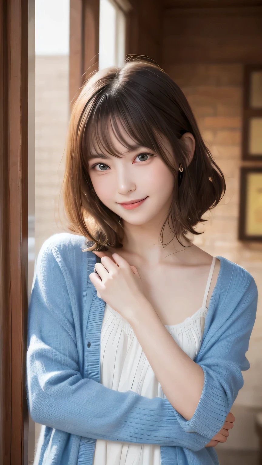 Best image quality (8k, High resolution, masterpiece: 1.2), Very detailed, Random Hairstyles, 26-year-old woman,
Extraordinary beautiful girl、Cute and beautiful face details、(Dealing with the Children_v1:0.008)、
score_9, score_8_upper, score_7_upper,
situation: A 16-year-old girl in the moonlight:1.5、I'm trying to confess my feelings to someone I like。
clothing: In a simple white dress、Pale blue cardigan。
Pause: Slowly extend your hand towards the other person、The moment you close your eyes and take a deep breath。
Camera angle: Ann from below
,Active stop temporarily ,
On her side、The thunder danced。
Focus on the upper waist
, Random cute poses ,Big eyes ,Puffy eyes , Heart pupil, blush , Big shy smile , salute