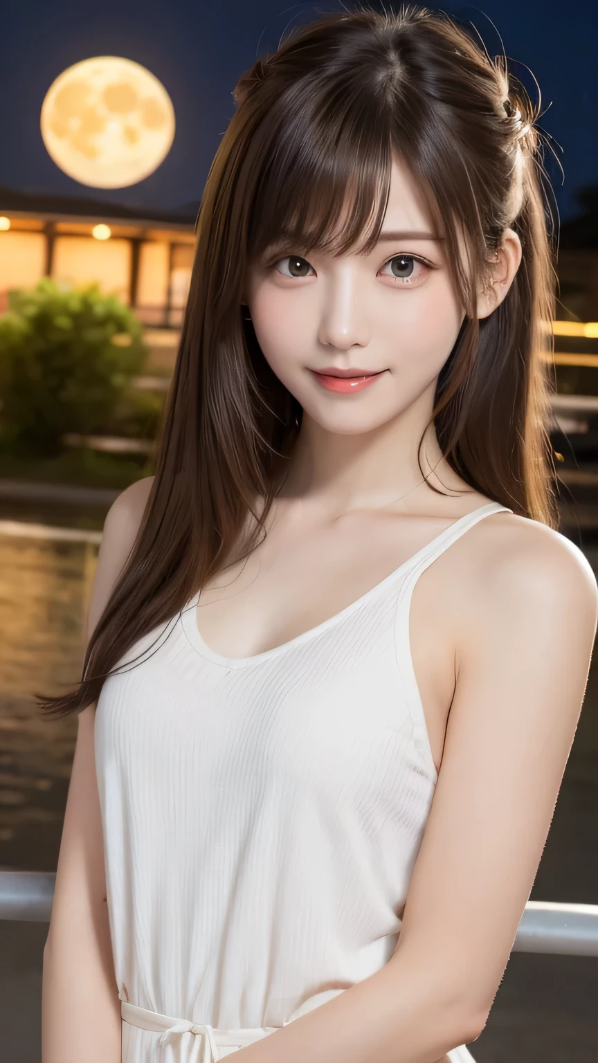 Best image quality (8k, High resolution, masterpiece: 1.2), Very detailed, Random Hairstyles, 26-year-old woman, 

Extraordinary beautiful girl、Cute and beautiful face details、(Dealing with the Children_v1:0.008)、


score_9, score_8_upper, score_7_upper, 
Confessions Under the Moon ...、night、night、



,Active stop temporarily ,
On her side、The thunder danced。
Focus on the upper waist


, Random cute poses ,Big eyes ,Puffy eyes ,  Heart pupil, blush  , Big shy smile , salute

　


