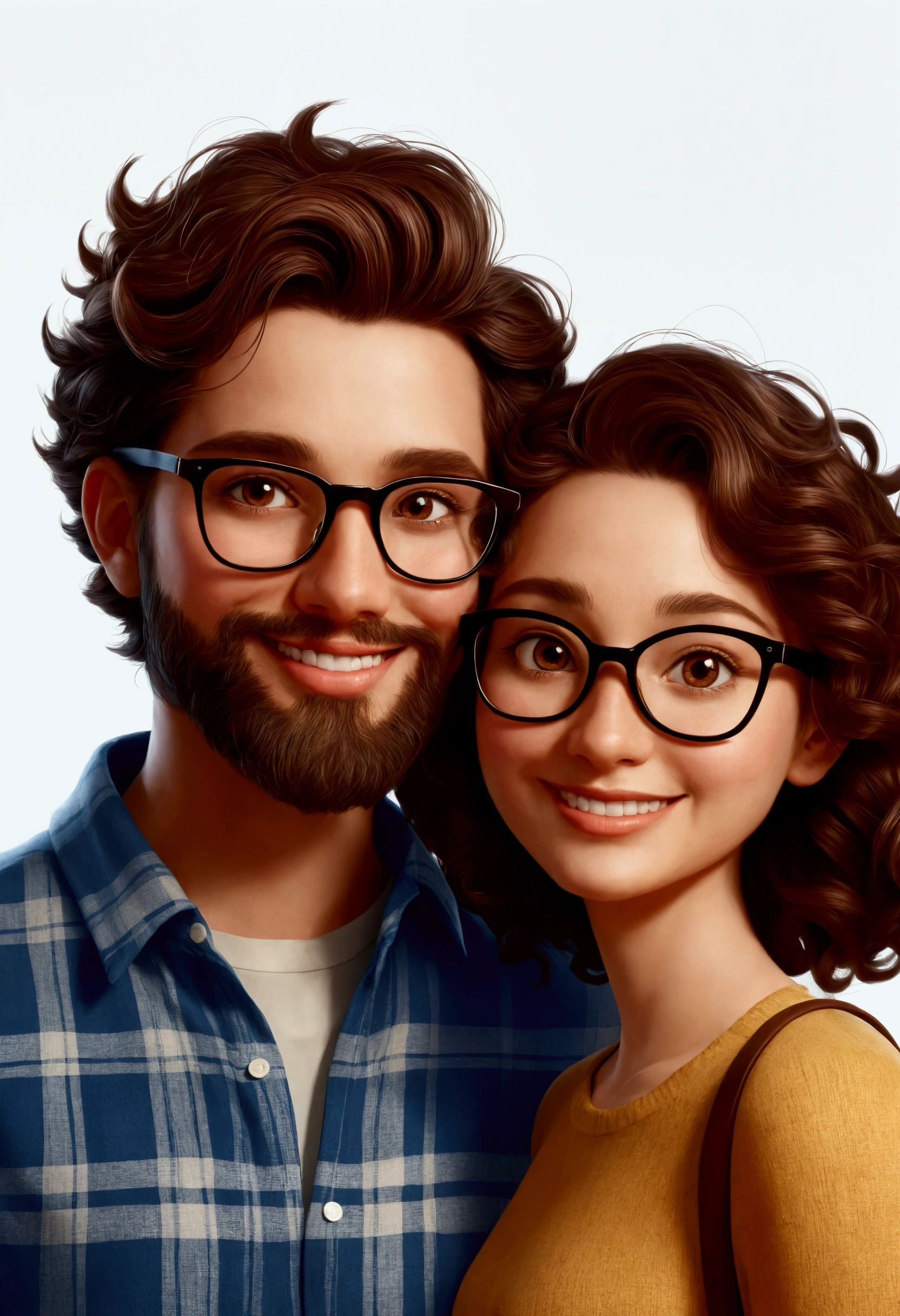 Redraw this image with the woman WITHOUT glasses. 