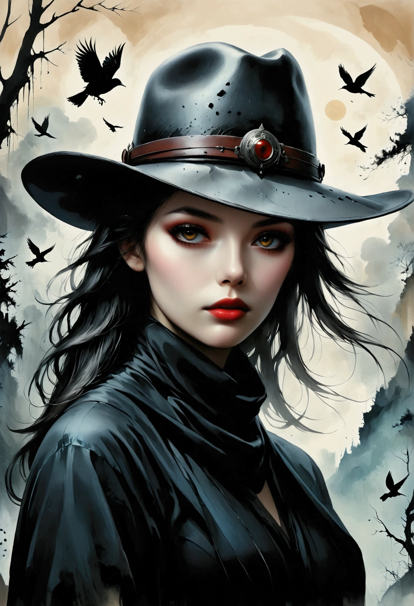 in style of Antonio Mora，in style of Antonio Mora，{in style of Hans Hartung},[in style of Andy Kehoe:0.5],in style of Anne Bachelier
(1girl:1.4),{cowboy shot:1.4}