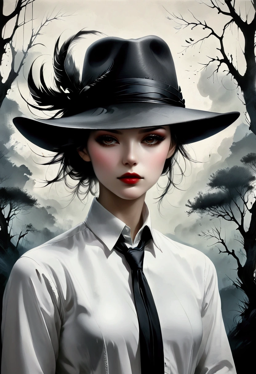 in style of Antonio Mora，in style of Antonio Mora，{in style of Hans Hartung},[in style of Andy Kehoe:0.5],in style of Anne Bachelier
(1girl:1.4),{cowboy shot:1.4}