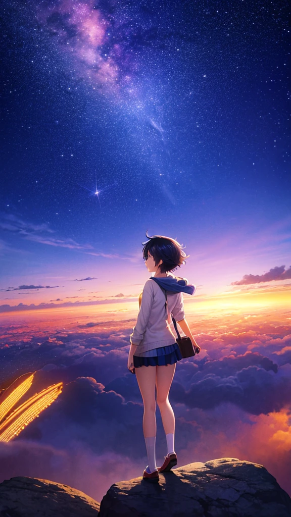 anime anime wallpapers with a view of the sky and stars, cosmic skies. by makoto shinkai, anime art wallpaper 4 k, anime art wallpaper 4k, anime art wallpaper 8 k, anime sky, amazing wallpaper, anime wallpaper 4 k, anime wallpaper 4k, 4k anime wallpaper, makoto shinkai cyril rolando, anime background art, no character