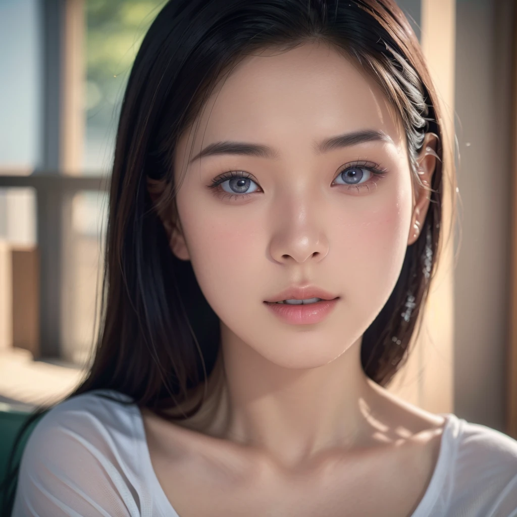 a beautiful young korean woman wearing a blue hijab and a white shirt, gorgeous korean girl, beautiful oriental woman, beautiful detailed eyes,beautiful detailed lips,extremely detailed eyes and face,longeyelashes, attractive and beautiful, traditional beauty, lovely woman, (best quality,4k,8k,highres,masterpiece:1.2),ultra-detailed,(realistic,photorealistic,photo-realistic:1.37),HDR,UHD,studio lighting,ultra-fine painting,sharp focus,physically-based rendering,extreme detail description,professional,vivid colors,bokeh,portraits,photography