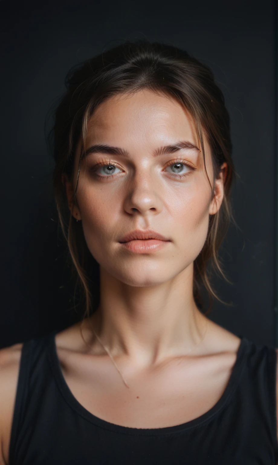score_9, score_8_up, score_7_up, score_6_up, score_5_up, score_4_up, realistic style, photo, photorealistic, high detail, (sharp), Lara Croft portrait, (dark, dark background), soft spot light, (high detail face, detailed skin texture, detailed eyes)