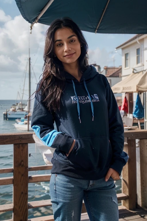 (Influencer_Detailer_by_Stable_yogi)
(influencer-close-up-shot-by-stable-yogi)
 (Instagram_Influencer_17_By_Stable_Yogi)
(black_long_wavy_hair_black_eyes)  The seaside town, (hoodie parasut blue colour light and long jeans: 1.2), standing at the local market, in the morning, smiling sweetly  ...