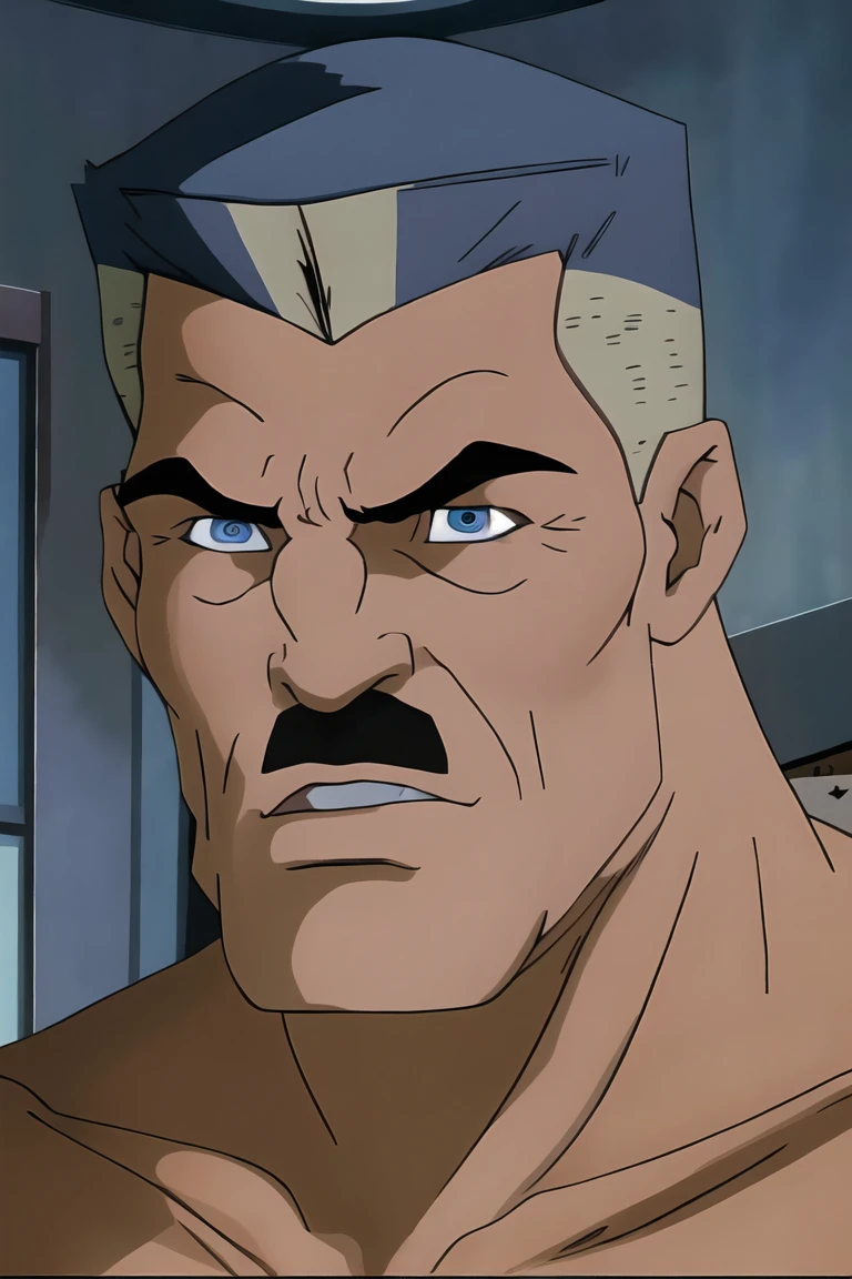 A shirtless man, john jonah jameson, muscular male figure, extremely detailed face and body, chiseled abs, strong jawline, piercing eyes, rugged and handsome features, dramatic lighting, cinematic pose, realistic skin texture, dramatic shadows, warm color palette, masterpiece, photorealistic, 8k, high quality