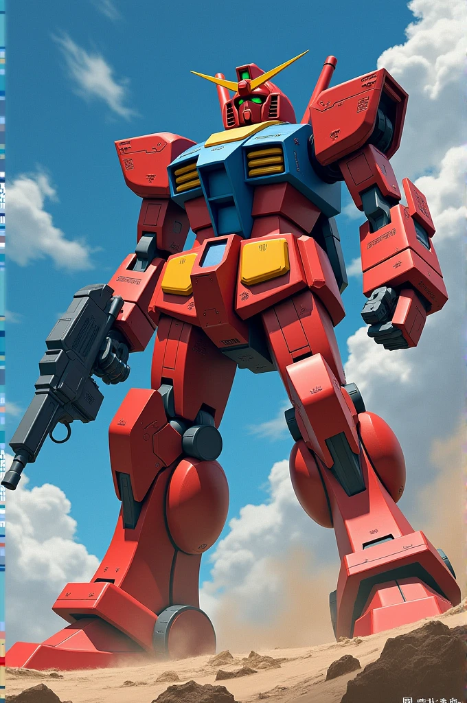 (Highest quality), Highest qualityのイラスト,Ryo Yasuhiko Japanese style illustration,future, Mobile Suit, Gundam vs. Gouf, smoke, mechanical, Digital Sculpture, 超High resolution, Absurd, Deep shine effect, High resolution, Particles of light, Cinema Lighting, Depth of written boundary,Flare,desert