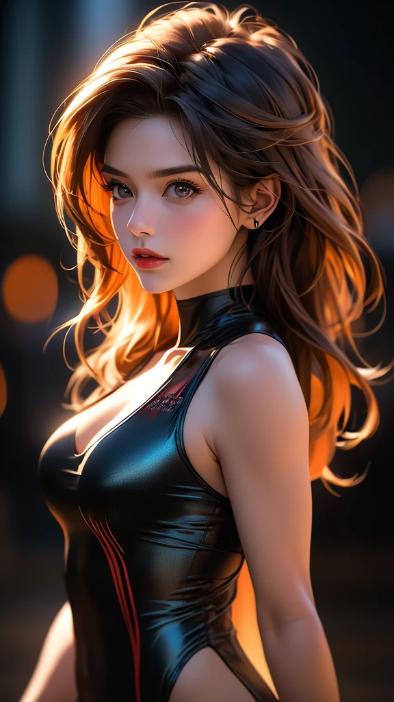 a beautiful girl in a slingshot swimsuit, highly detailed, ultra-realistic, (best quality,4k,8k,highres,masterpiece:1.2),ultra-detailed,(realistic,photorealistic,photo-realistic:1.37),HDR,UHD,studio lighting,ultra-fine painting,sharp focus,physically-based rendering,extreme detail description,professional,vivid colors,bokeh,portrait,photography,colorful,dramatic lighting