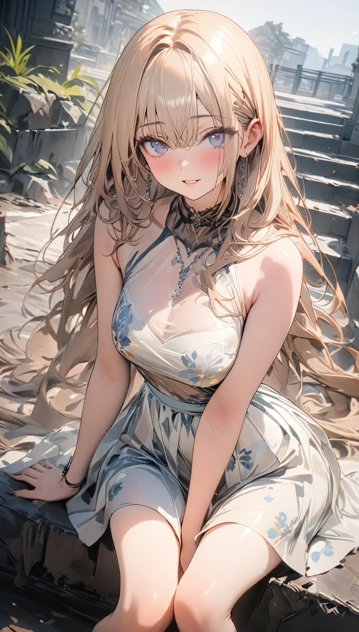((best quality, 8k, masterpiece: 1.3)), 1 Girl, Slim beauty: 1.3, (Long hair: 1.2), Floral Skirt, Long legs: 1.1, Super delicate face, Beautiful eyes, Double eyelids, outdoor