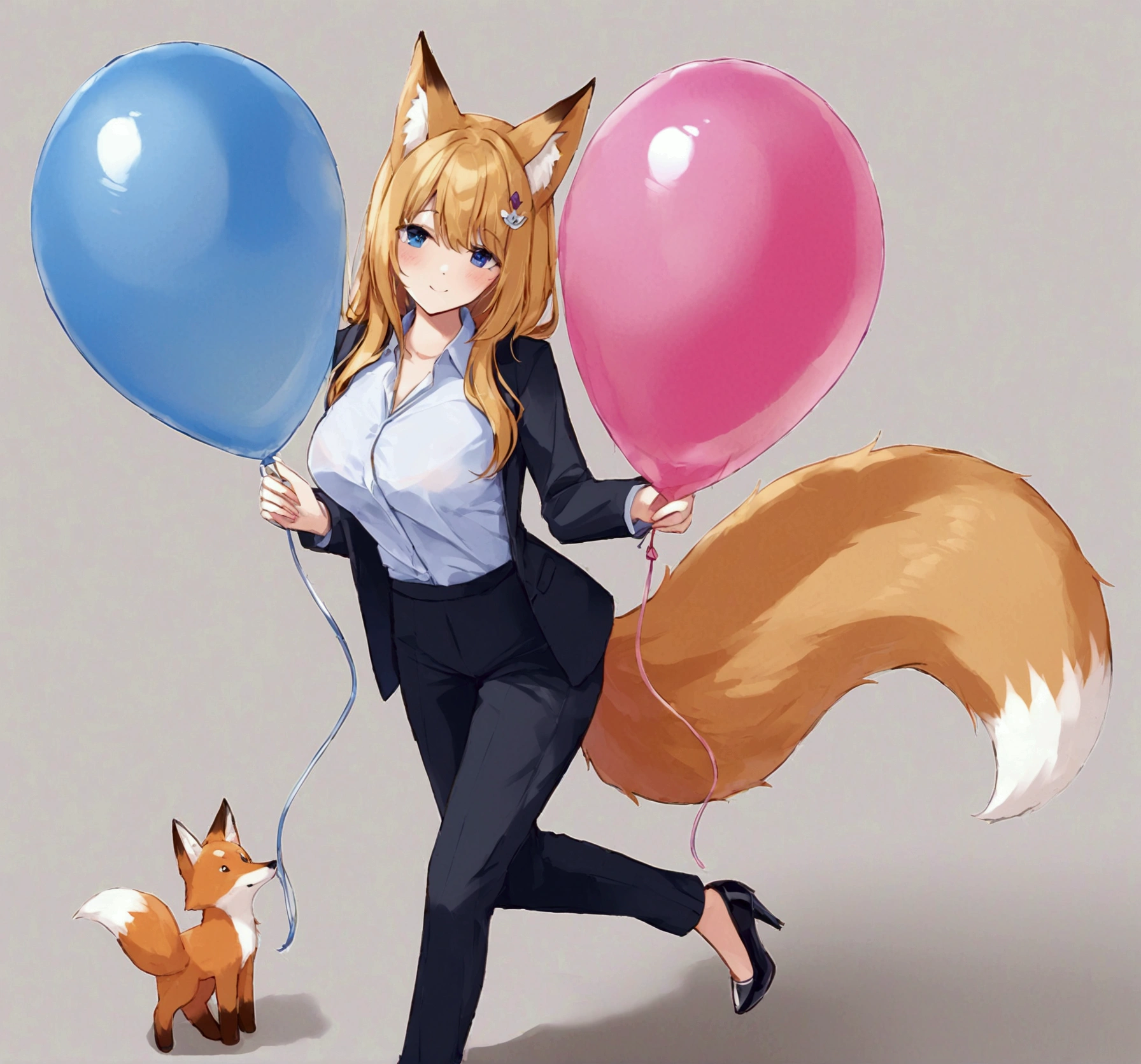 Smooth transparent rubber balloon toy balloon girl balloon fox balloon tail balloon nine tail fox