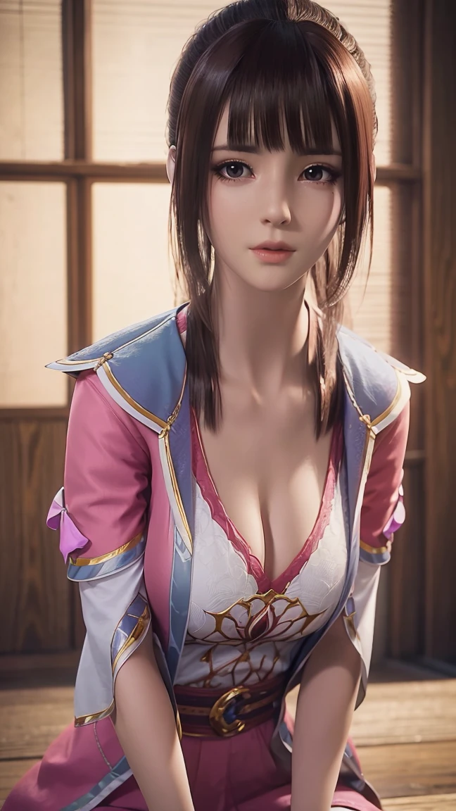 a beautiful woman in underwear, seductive gaze, detailed face and body, (best quality,4k,8k,highres,masterpiece:1.2),ultra-detailed,(realistic,photorealistic,photo-realistic:1.37),intricate details,chiaroscuro lighting,warm colors,dramatic pose,sensual,alluring,enchanting big tits