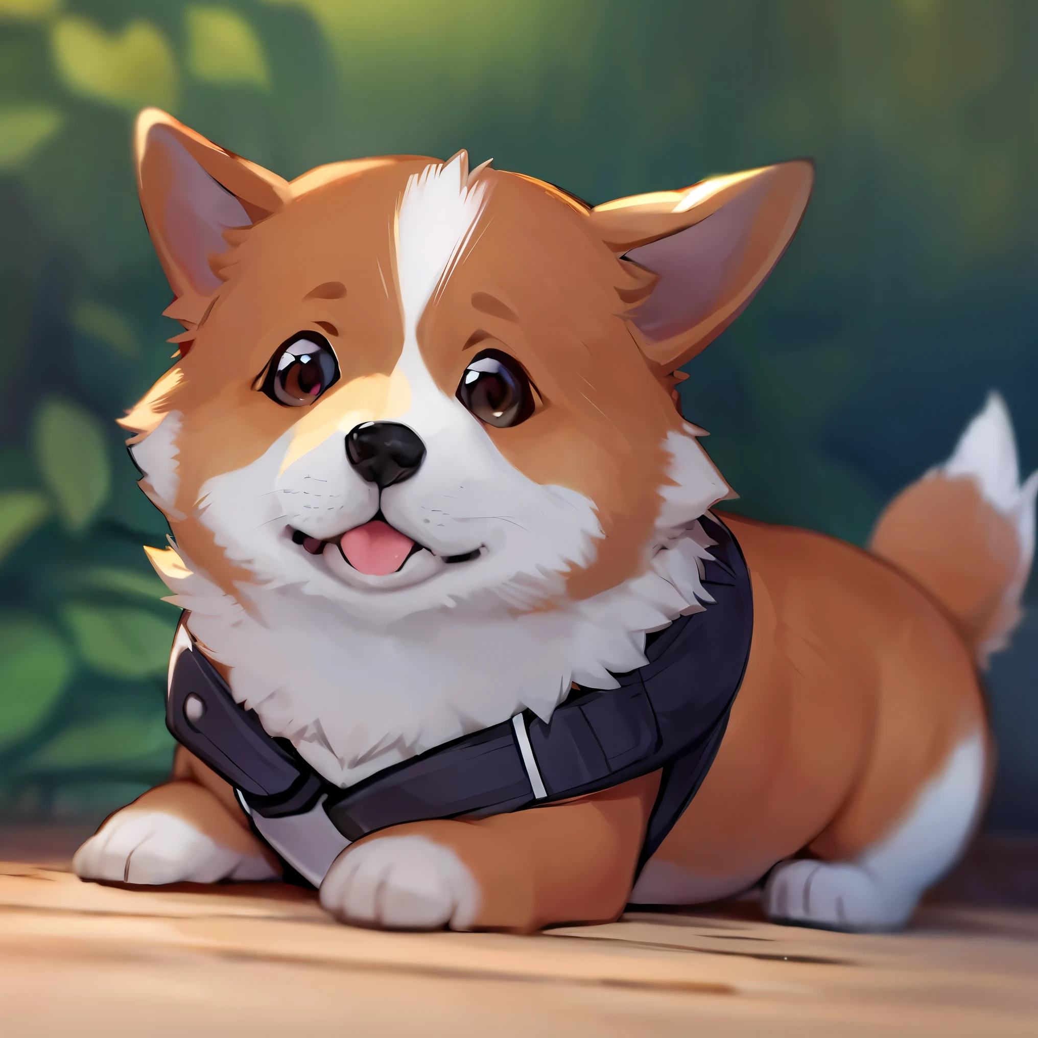 A close-up of a Corgi&#39;s eye, Animestyle, Outlines