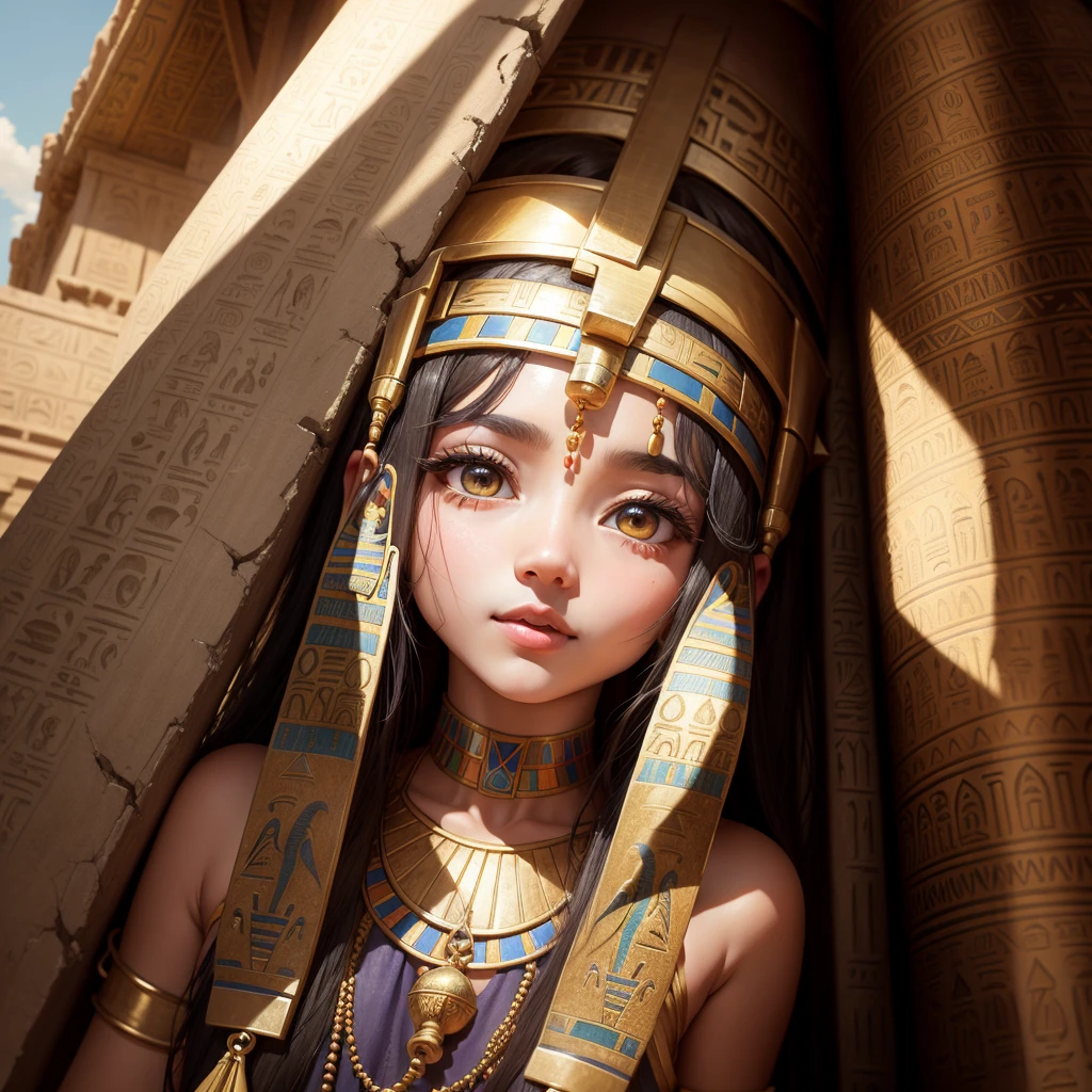 Cute ancient Egyptian princess、Colorful temples of ancient Egypt、The colorful streets of ancient Egypt