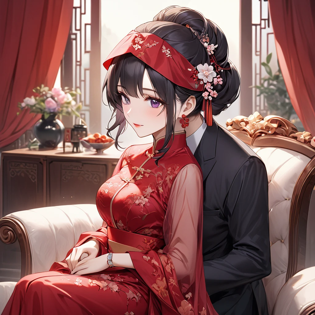 A tragic historical drama in 8k live-action style: Beautiful palace secrets Beautiful 10 year old Chinese Kung Fu girl princess with short black hair dressed in gorgeous embroidery, Ultra glossy, She is wearing a shiny red top and bottom long sleeve floral pajama kung fu suit.... Her clothes are licked by the old man's tongue