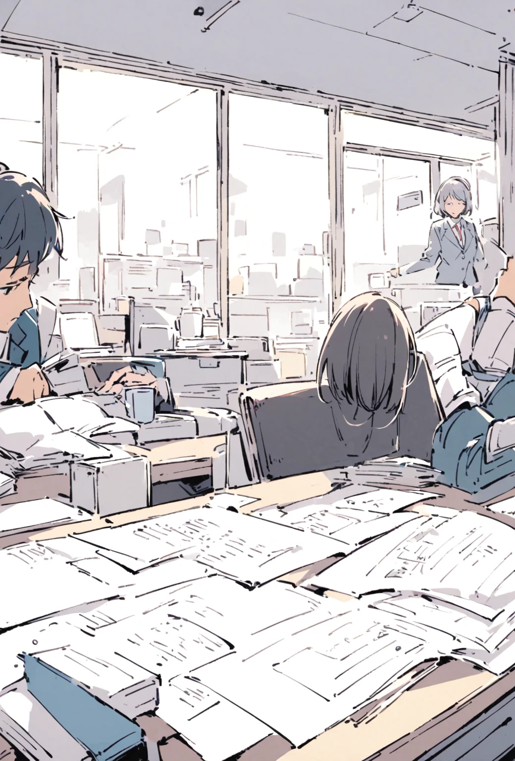 Desk work in the office、suit、Looks busy