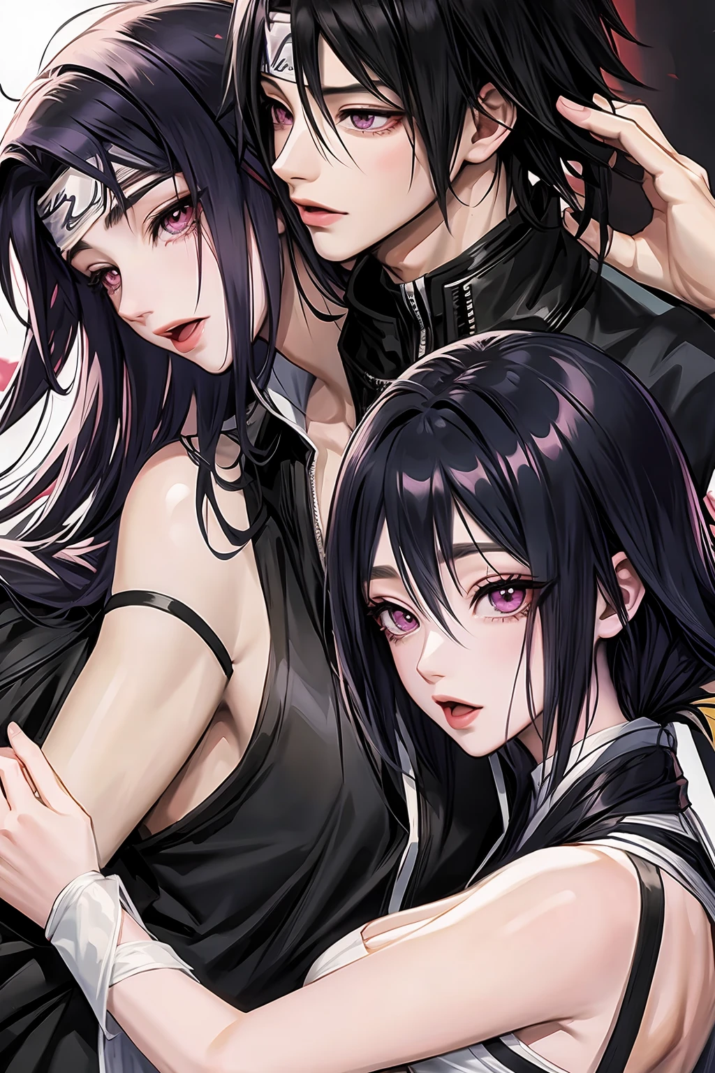 cover of paranormal romantic novel about a vampire and a commoner, ((1 male, Sasuke Uchiha)), ((1 female, Hinata Hyuga))
