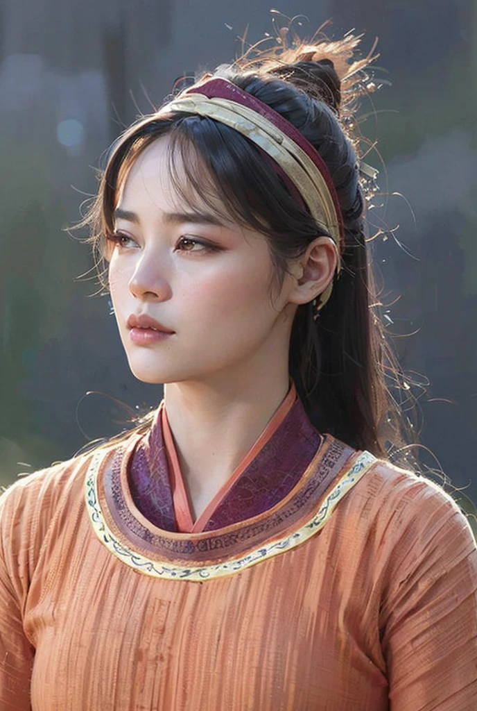 wuxia, Chinese clothes, hourglass figure, large breasts, big hips, masterpiece, best quality, ultra detailed, realistic