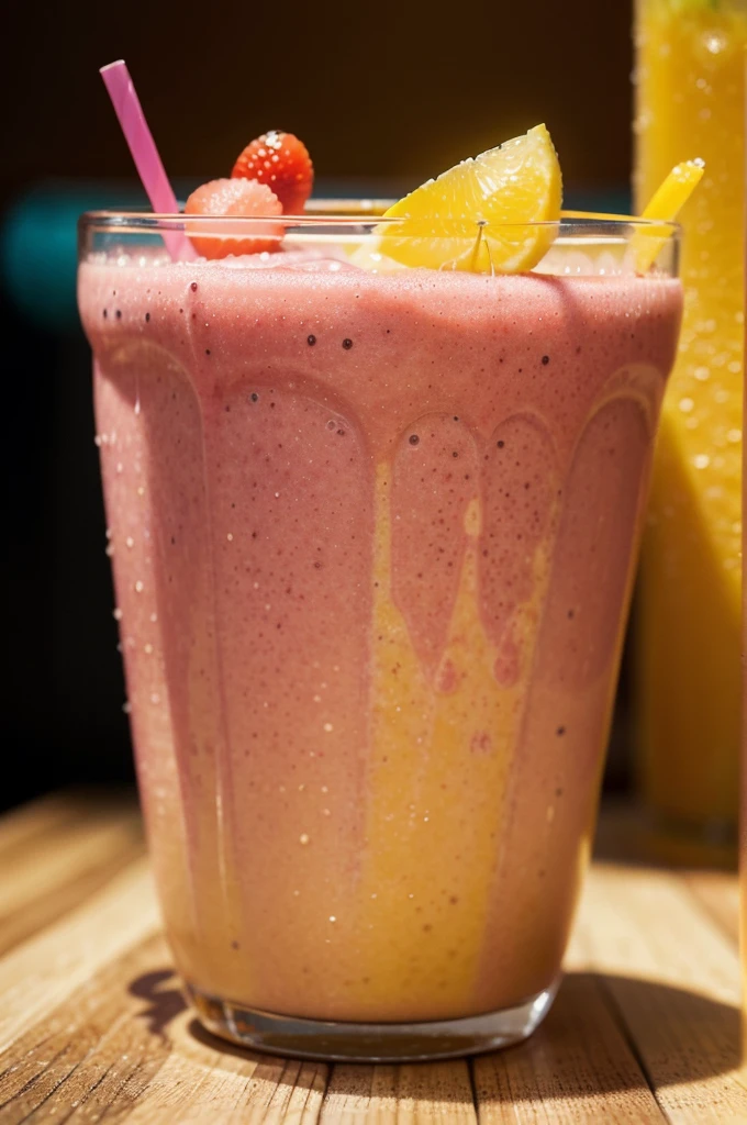 Smoothie, Healthy and vibrant smoothie. Capture dramatic smoothie splash. Creative Dynamic compotition vary angle. Macro Food photography, taken by very high tech expensive camera. Eyecatching, mouthwatering and cavtivating. Photo product, great for poster promotion. 8k, HD quality, ultra realistic, hyper detailed. out of the box idea taken from different angle.