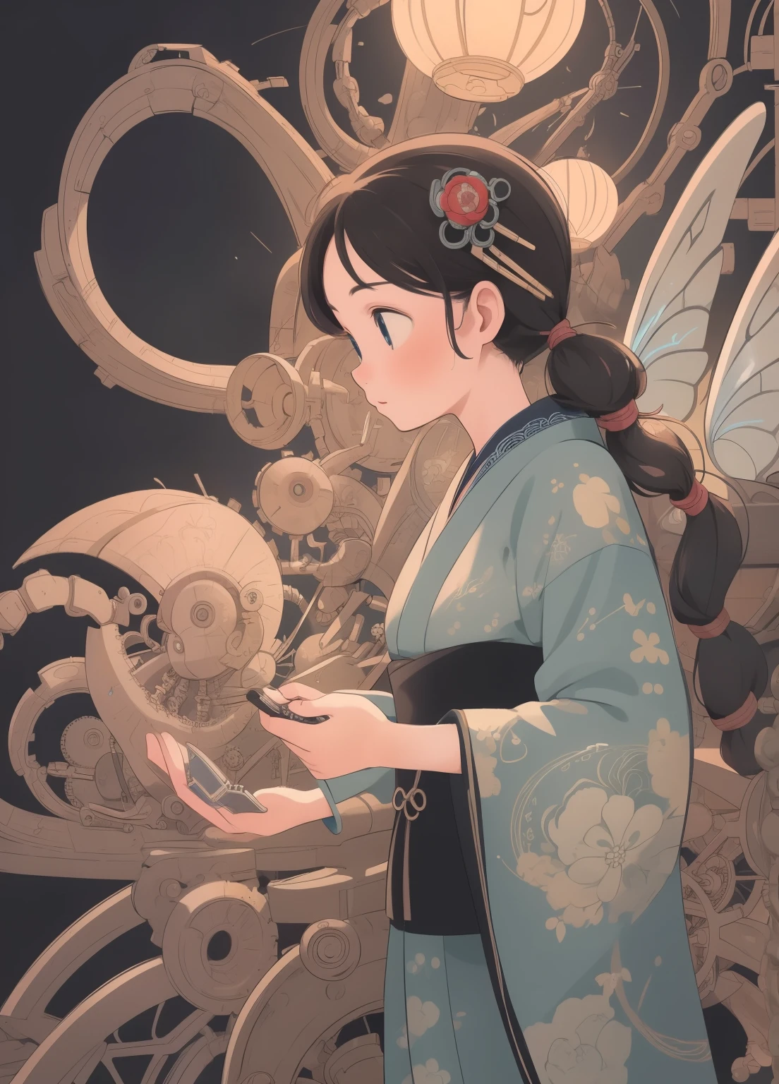 (masterpiece、Highest quality、Highest quality、Official Art、Beautiful and beautiful:1.2)、(1人のgirl:1.3)Hatsune Miku、Twin tails,Beautiful breasts, Katsushika Hokusai,(Highest quality,4K,8k,High resolution,masterpiece:1.2),Very detailed,(Actual,photoActual,photo-Actual:1.37),girl,mechanical,steampunk,Japanese Ukiyo-e Style,,metallic,fluid motion,Stylish design,Cybernetic Enhancements,Intricate Gears and Cogs,Wires and Circuits,Strong gaze,Bright colors,Fantastic Light,mechanical transformation,mechanical limbs,Futuristic cityscape,mechanical flowers and plants,A cold and distant look,Hauntingly beautiful,Gorgeous kimono,translucent mechanical wings,mechanical butterflies,Glowing Eyes,A fusion of traditional and modern elements,Meticulous artistry,Precision Engineering,Attention to detail,industrial aesthetics,The movements are graceful and gentle,Seamless integration of humans and machines,Otherworldly Beings，White Background，Best details，超High resolution