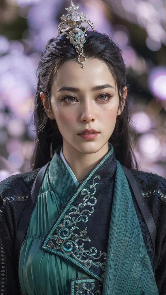 wuxia, Chinese clothes, hourglass figure, large breasts, big hips, masterpiece, best quality, ultra detailed, realistic
