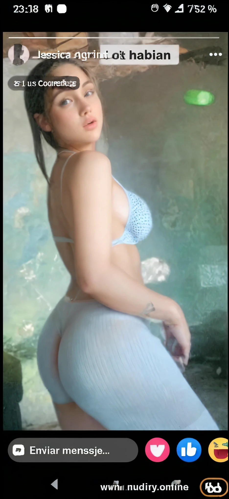Naked ass in thong without bra sexy hot brunette