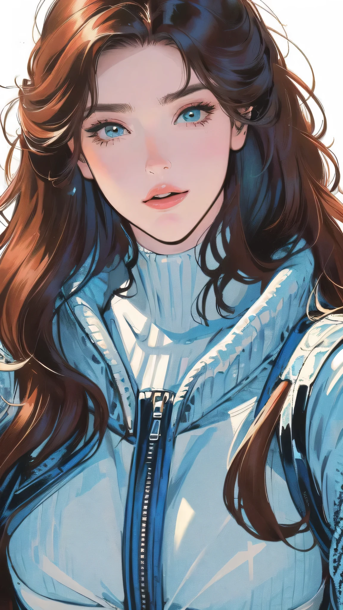 masterpiece,extremely beautiful woman,Excellent sense,(((perfect very white background))),American Comics,(((The Perfect One Woman))),(((one person))),colorful,Highly detailed perfect upper body,highly detailed face,near future,SF,