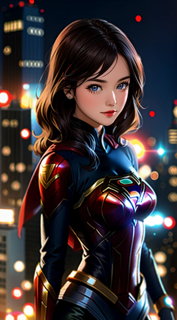 Close-up of a woman in a superhero costume standing in the city, Super Chika, Gal Gadot as Supergirl, Super hero的身体, Super hero女孩, Supermodel, Super hero, amouranth who plays a super villain, Gal Gadot&#39;s mixed race, Super hero, Gal Gadot as the King of Hell, 最强Super hero, Emma Watson as Supergirl,Doomsday destroyed city, rain, More detailed 8K.Unreal Engine:1.4,Ultra HD,La best quality:1.4, lifelike:1.4, Texture:1.4, masterpiece:1.8,First job, best quality,Object Object], (Facial features are detailed:1.3),(Miniskirt white:1.4),(exhibit),(Apocalyptic sunset:1.4),(White Super hero Costume:1.4),(Gray hair:1.4),(Rainy day blue lightning background:1.4)