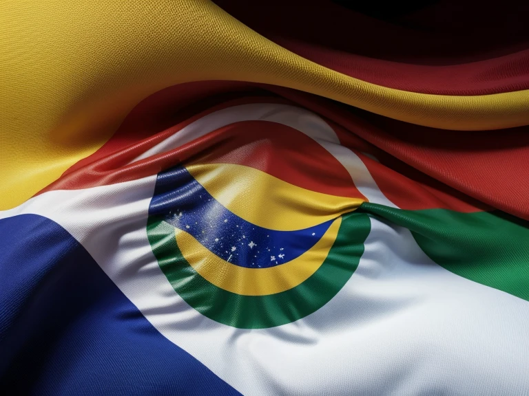 Brazilian flag mixed with the flag of Santa Catarina