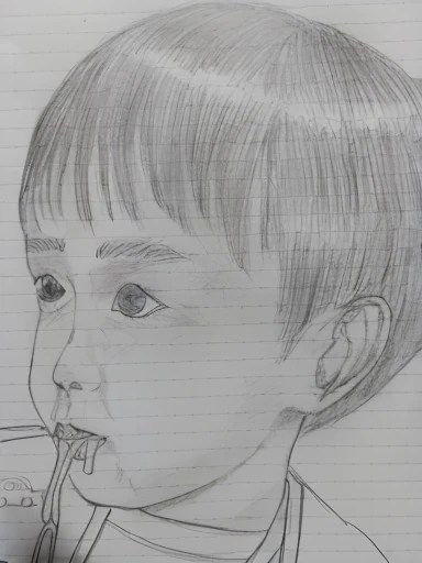 A picture of a boy with a medal around his neck, Inspired by Yanjun Chen, Inspired by Huang Gongwang, Inspired by Yonghao Han, Detailed face of asian boy, Inspired by Russell Dongjun Lu, inspired by Matsumura Goshun, Colored pencil sketch, Yanjun Chent, Inspired by Jongsuk Lee, 3 / 4 ViewsPortrait.Generate a color photo。Please make it live-action。