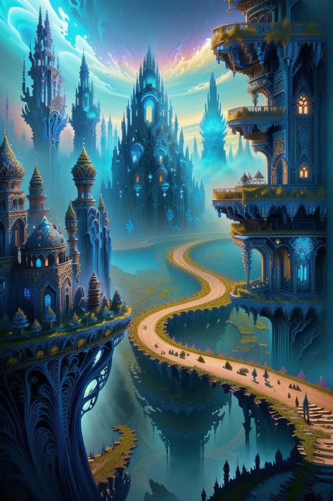 Fractal Ornate City Ruins, Ornate Borders + Concept Art, Intricate Concept Art Painting, Detailed Game Art Illustration, Complex Fantasy Artwork, Highly Detailed Official Design, Ultra Detailed Game Art, Simple, Large, and Structured Valhalla City, Detailed Game Art, Warhammer Fantasy Setting, High Fantasy Illustration, Psychedelic 4D Mandelbulb, Deep Mandelbulb Landscape, Fractal Landscape, Detailed Fairytale Landscape, Fractal Fairytale Landscape, Psychedelic Landscape, Psychedelic Clouds, Hyper Detailed Digital Art, Surreal Digital Art, Highly Detailed 4K Digital Art, Surreal Dreamscape, Surreal Landscape, Psychedelic Surreal Art, Mind Blowing Digital Art