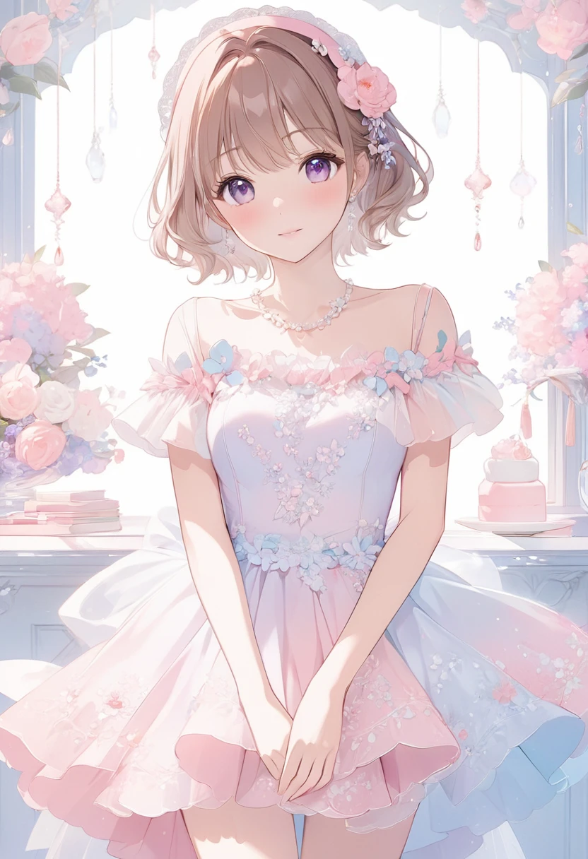 Anime Girls in a pink dress standing in front of a window, Lori, Cute anime waifu in a nice dress, pretty Anime Girls, beautiful Anime Girls, Soft anime illustration, cute Anime Girls, Beautiful Anime portrait, (Anime Girls), Cute girl anime visuals, attractive Anime Girls, Beautiful Anime style, Beautiful Anime, Anime Princess, Beautiful Anime art style