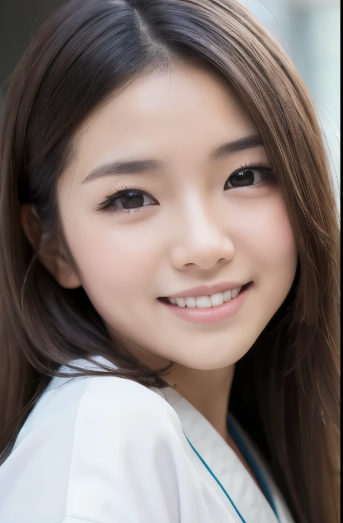 best quality, face focus, soft light, ultra high res, (photorealistic:1.4), RAW photo,(Shinozaki Ai), white skin, kawaii,
1 Japanese girl, solo, cute, (smile), (pupil, lights in the eyes),  detailed beautiful face, Medium-sized breasts,(high resolution detail of human skin texture),(long hair),(portrait), upper body, white traditional kimono, no make
