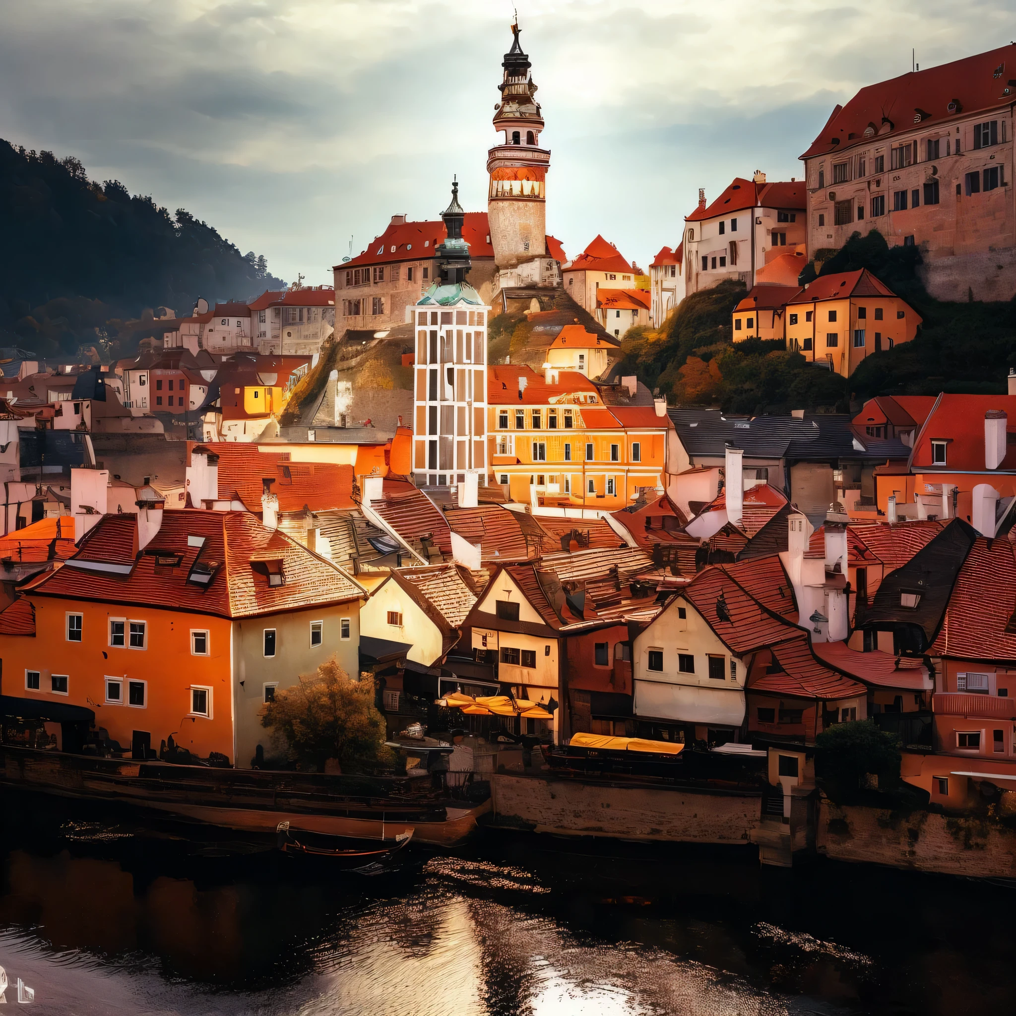 European red roof cityscape